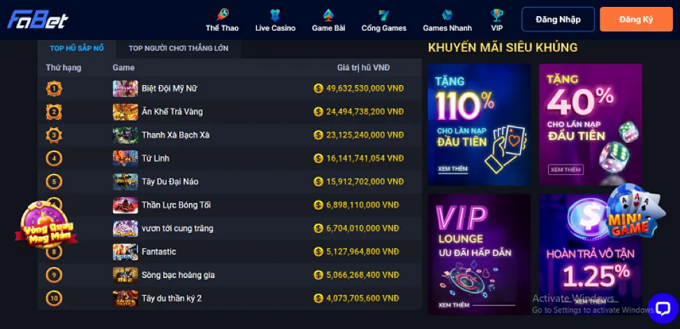 Ưu đãi VIP 7789bet